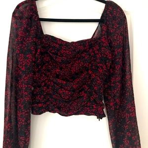 Beautiful chiffon ruched top blouse.